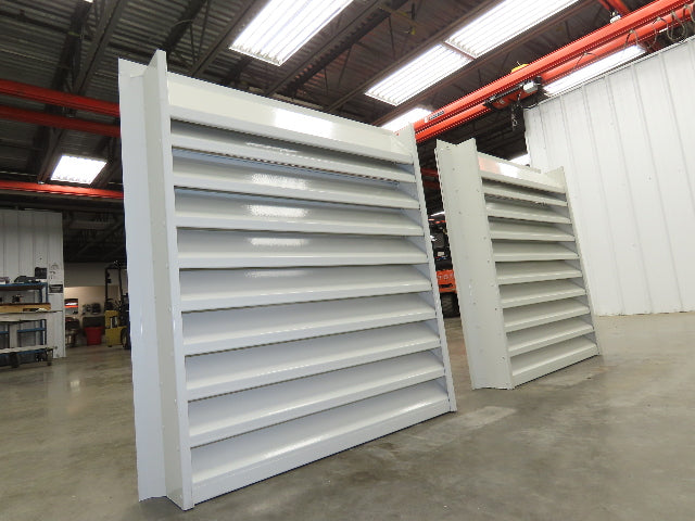 Fixed Louvered Intake Air Ventilation Grille 38" h x 35" W Hole Frame Lot of 2