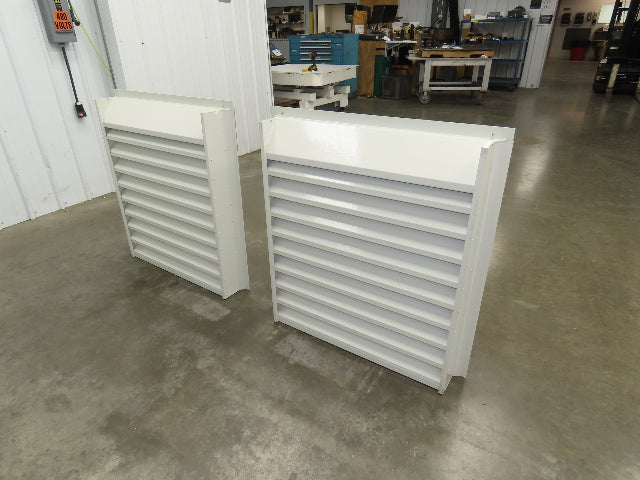 Fixed Louvered Intake Air Ventilation Grille 38" h x 35" W Hole Frame Lot of 2