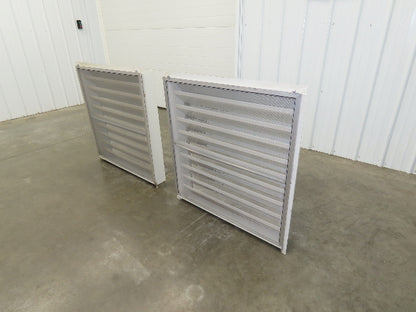Fixed Louvered Intake Air Ventilation Grille 38" h x 35" W Hole Frame Lot of 2