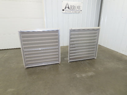Fixed Louvered Intake Air Ventilation Grille 38" h x 35" W Hole Frame Lot of 2