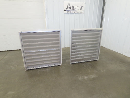 Fixed Louvered Intake Air Ventilation Grille 38" h x 35" W Hole Frame Lot of 2