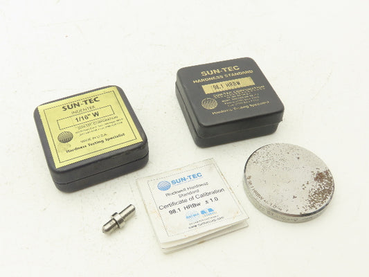Sun-Tec 108693 1/16" W Ball Indenter Hardness Tester w/Standard 98.1 HRBW