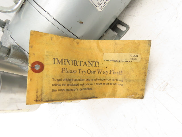 Emerson SA55NXGTC4143 Oil-Less  Rotary Vane Vacuum Air Pump 115VAC 1/3Hp 1725RPM
