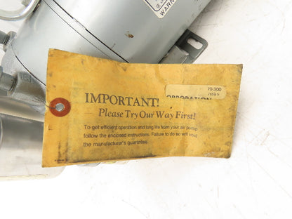 Emerson SA55NXGTC4143 Oil-Less  Rotary Vane Vacuum Air Pump 115VAC 1/3Hp 1725RPM