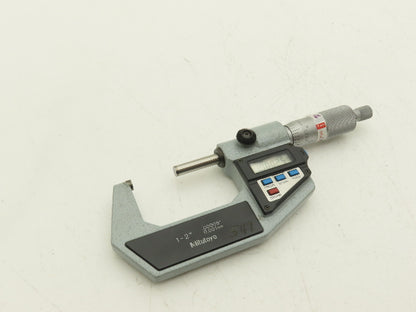 Mitutoyo 293-722-10 Digimatic Micrometer 1-2" Range .00005 Ratchet Stop SPC Data