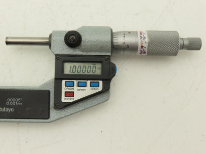 Mitutoyo 293-722-10 Digimatic Micrometer 1-2" Range .00005 Ratchet Stop SPC Data