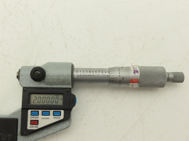 Mitutoyo 293-722-10 Digimatic Micrometer 1-2" Range .00005 Ratchet Stop SPC Data