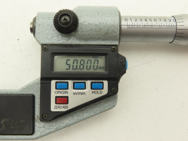 Mitutoyo 293-722-10 Digimatic Micrometer 1-2" Range .00005 Ratchet Stop SPC Data