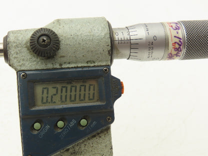 Mitutoyo 293-347-30 Digimatic Micrometer 3-4" Range .00005 Ratchet Stop SPC Data