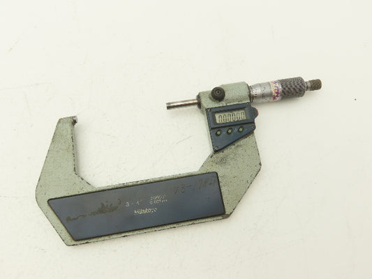 Mitutoyo 293-347-30 Digimatic Micrometer 3-4" Range .00005 Ratchet Stop SPC Data