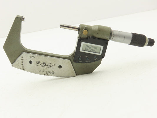 Fowler 54-880-003-0 Digital Outside Micrometer 2-3" Range 50-78mm SPC Data Port