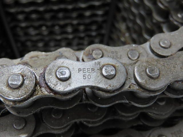 Peer 50R X100FT SP D-1 E2PIN Roller Chain #50 Riveted 100' Reel D-1 Attachment