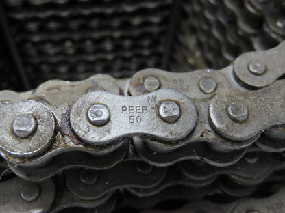 Peer 50R X100FT SP D-1 E2PIN Roller Chain #50 Riveted 100' Reel D-1 Attachment