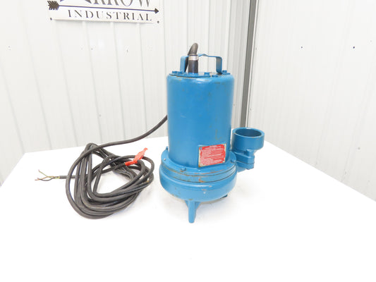 Barnes 3SE1074L Submersible Sewage Ejector Sump Pump 3"NPT 1Hp 240V 1PH 200GPM