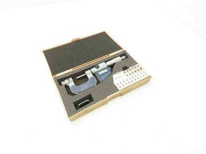 Mitutoyo 326-711-30 Digimatic Screw Thread Micrometer 0-1" with M1-M6 Anvil Set