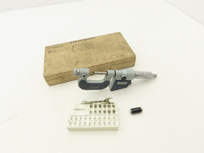 Mitutoyo 326-711-30 Digimatic Screw Thread Micrometer 0-1" with M1-M6 Anvil Set