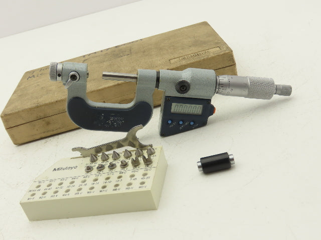 Mitutoyo 326-711-30 Digimatic Screw Thread Micrometer 0-1" with M1-M6 Anvil Set