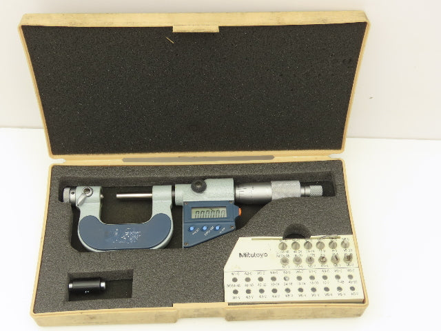 Mitutoyo 326-711-30 Digimatic Screw Thread Micrometer 0-1" with M1-M6 Anvil Set