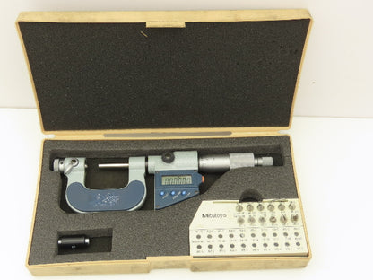 Mitutoyo 326-711-30 Digimatic Screw Thread Micrometer 0-1" with M1-M6 Anvil Set