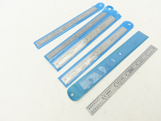 Fowler 52-295-006  6" Flexible Steel Ruler 4R Reading  Lot of 5