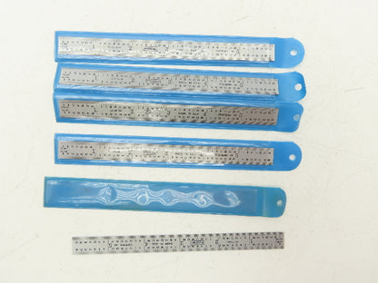Fowler 52-295-006  6" Flexible Steel Ruler 4R Reading  Lot of 5