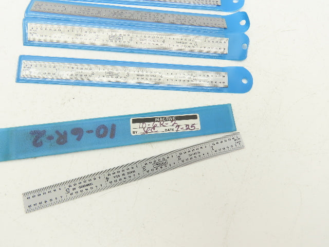 Fowler 52-295-006  6" Flexible Steel Ruler 4R Reading  Lot of 5