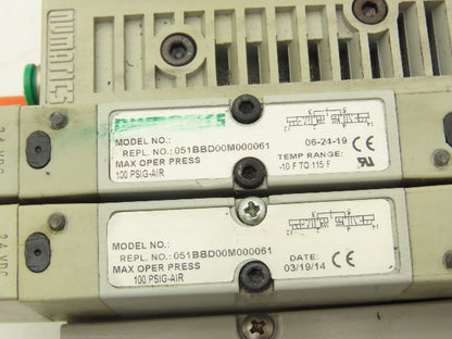 Numatics 240-183 4-Station G3 2-Valve Manifold Assembly w/Communication Sub-Bus