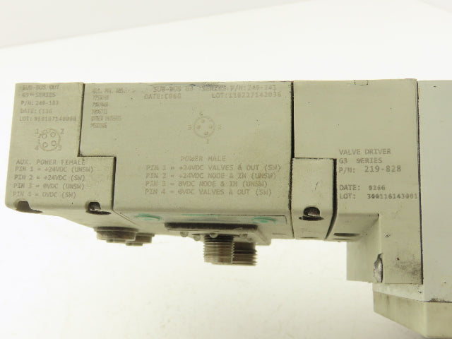 Numatics 240-183 4-Station G3 3-Valve Manifold Assembly w/Communication Sub-Bus