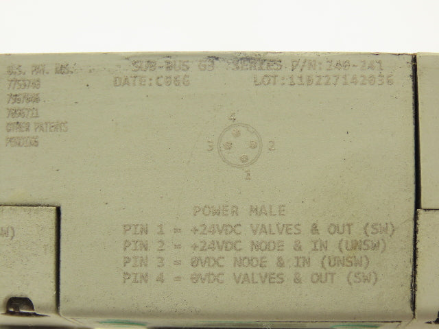 Numatics 240-183 4-Station G3 3-Valve Manifold Assembly w/Communication Sub-Bus