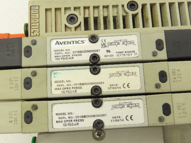 Numatics 240-183 4-Station G3 3-Valve Manifold Assembly w/Communication Sub-Bus