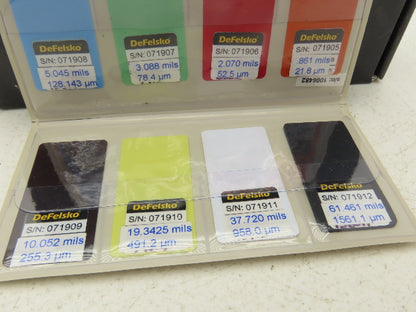 DeFelsko STDCSS Coating Thickness Certified Plastic Shims 0.861-61.461  Set of 8