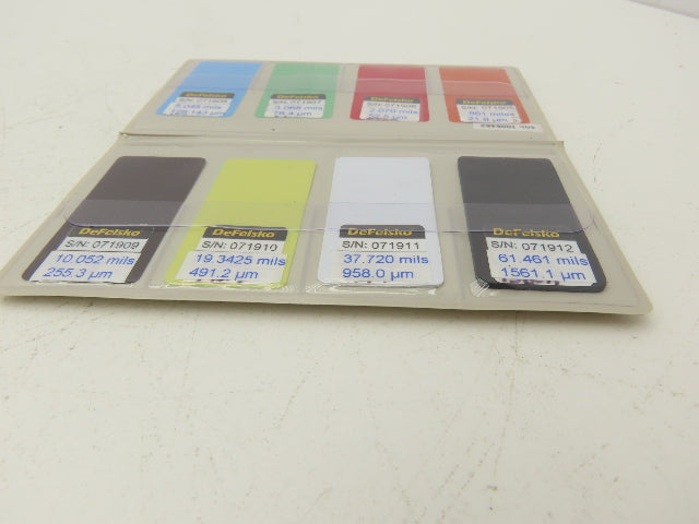 DeFelsko STDCSS Coating Thickness Certified Plastic Shims 0.861-61.461  Set of 8