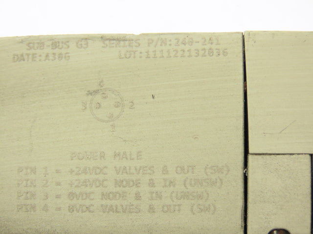 Numatics 240-183 4-Station G3 3-Valve Manifold Assembly w/Communication Sub-Bus