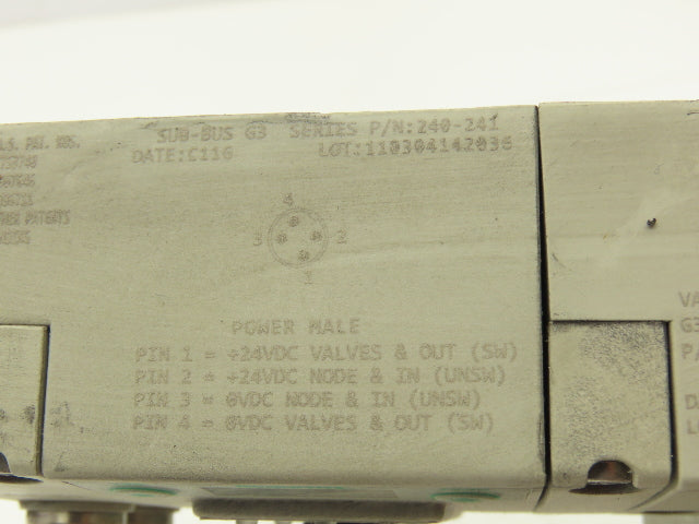 Numatics 219-828 G3 Manifold Assembly 8-Station 4-Valve w/Communication Sub-Bus
