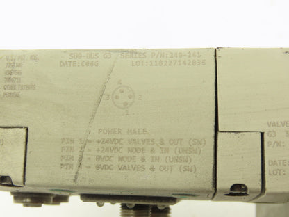 Numatics 219-828 G3 Manifold Assembly 16-Station 9-Valve w/Communication Sub-Bus