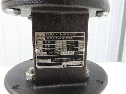 Grundfos MTR8-2/1 A-WB-A-HUUV Immersion Coolant Pump 44 gpm 8.78" Depth 460V 3PH