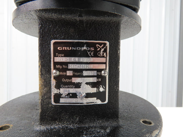 Grundfos SPK8-2 A-M-A-RUUV Immersion Coolant Pump 39 gpm 8.75" Depth 460V 3PH