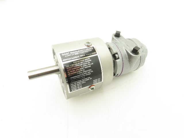 Gast 1UP-NRV-4-GR11 Pneumatic Air Motor 15:1 Gear Ratio 400 RPM 1/3Hp