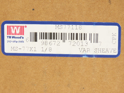 TB Woods MS77118 Variable Speed Sheave MS77 x 1-1/8"