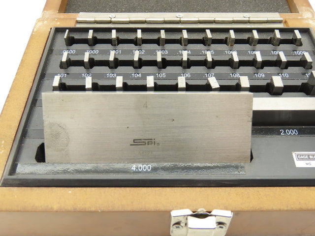 SPI 7251 Rectangular Steel Gage 36 Block Set .0500"-4.000" Grade AS-1 Complete