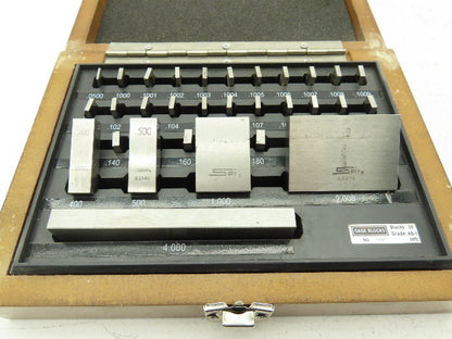 SPI 7251 Rectangular Steel Gage 36 Block Set .0500"-4.000" Grade AS-1 Complete