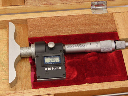 Fowler 54-922-006 Digitrix Digital Depth Gage Micrometer 0-6" Range 4" Base