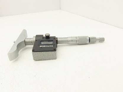 Fowler 54-922-006 Digitrix Digital Depth Gage Micrometer 0-6" Range 4" Base