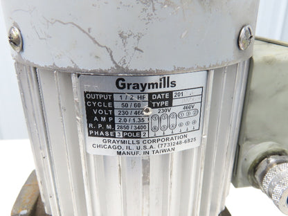 Graymills IMV50-F Immersion Coolant Pump 3/4"npt 35gpm 1/2Hp 230/460V Cast Iron