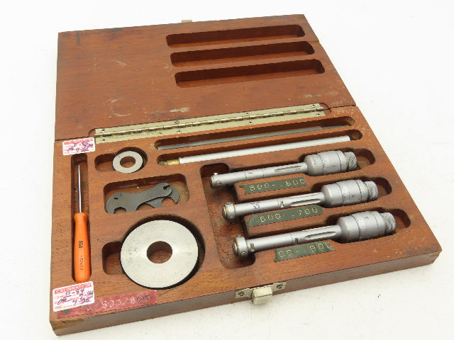 Tesa Brown & Sharpe Intrimik Holemic 3pt Micrometer Bore Gage .5"-.8"  Set of 3