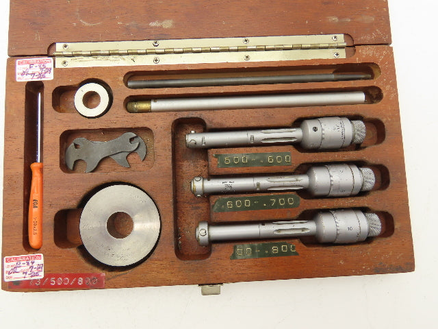 Tesa Brown & Sharpe Intrimik Holemic 3pt Micrometer Bore Gage .5"-.8"  Set of 3