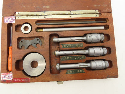 Tesa Brown & Sharpe Intrimik Holemic 3pt Micrometer Bore Gage .5"-.8"  Set of 3