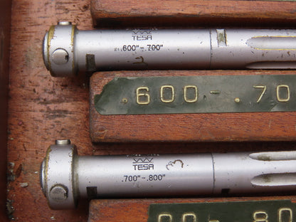 Tesa Brown & Sharpe Intrimik Holemic 3pt Micrometer Bore Gage .5"-.8"  Set of 3