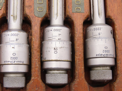 Tesa Brown & Sharpe Intrimik Holemic 3pt Micrometer Bore Gage .5"-.8"  Set of 3