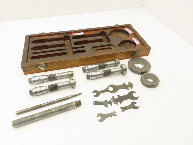 Brown & Sharpe 281 Intrimik Holemic 3pt Micrometer Bore Gage .8"-1.6"  Set of 4